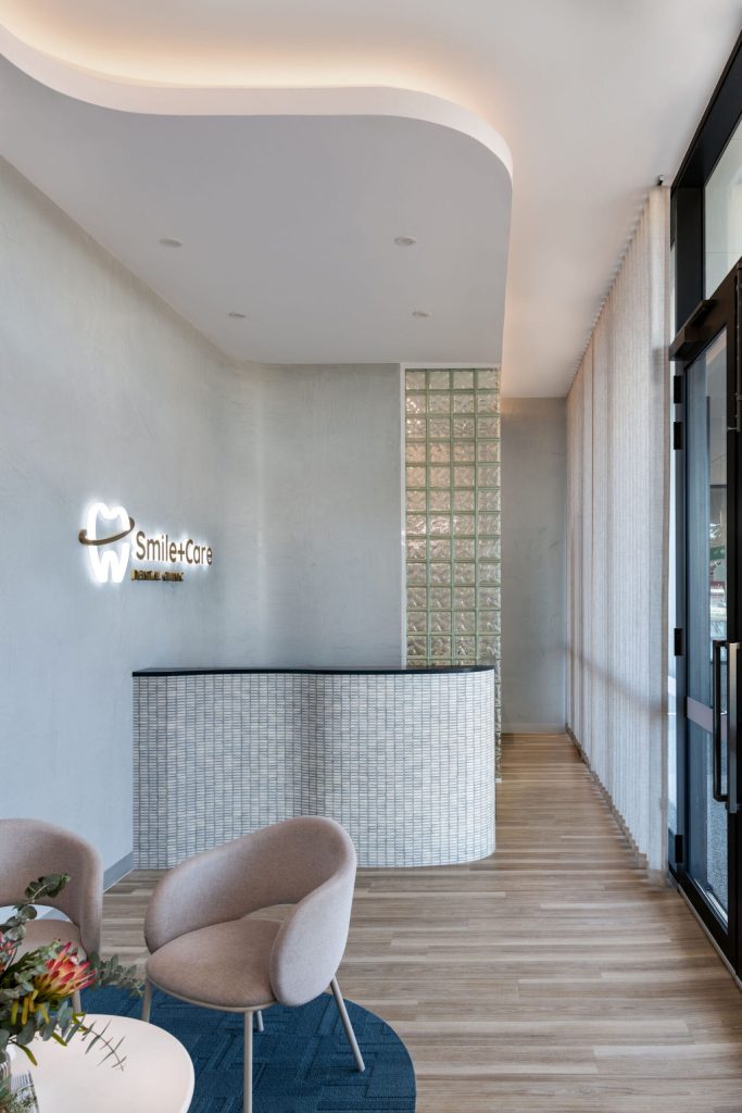 Custom built dental clinic with feature ceiling and custom cabinetry