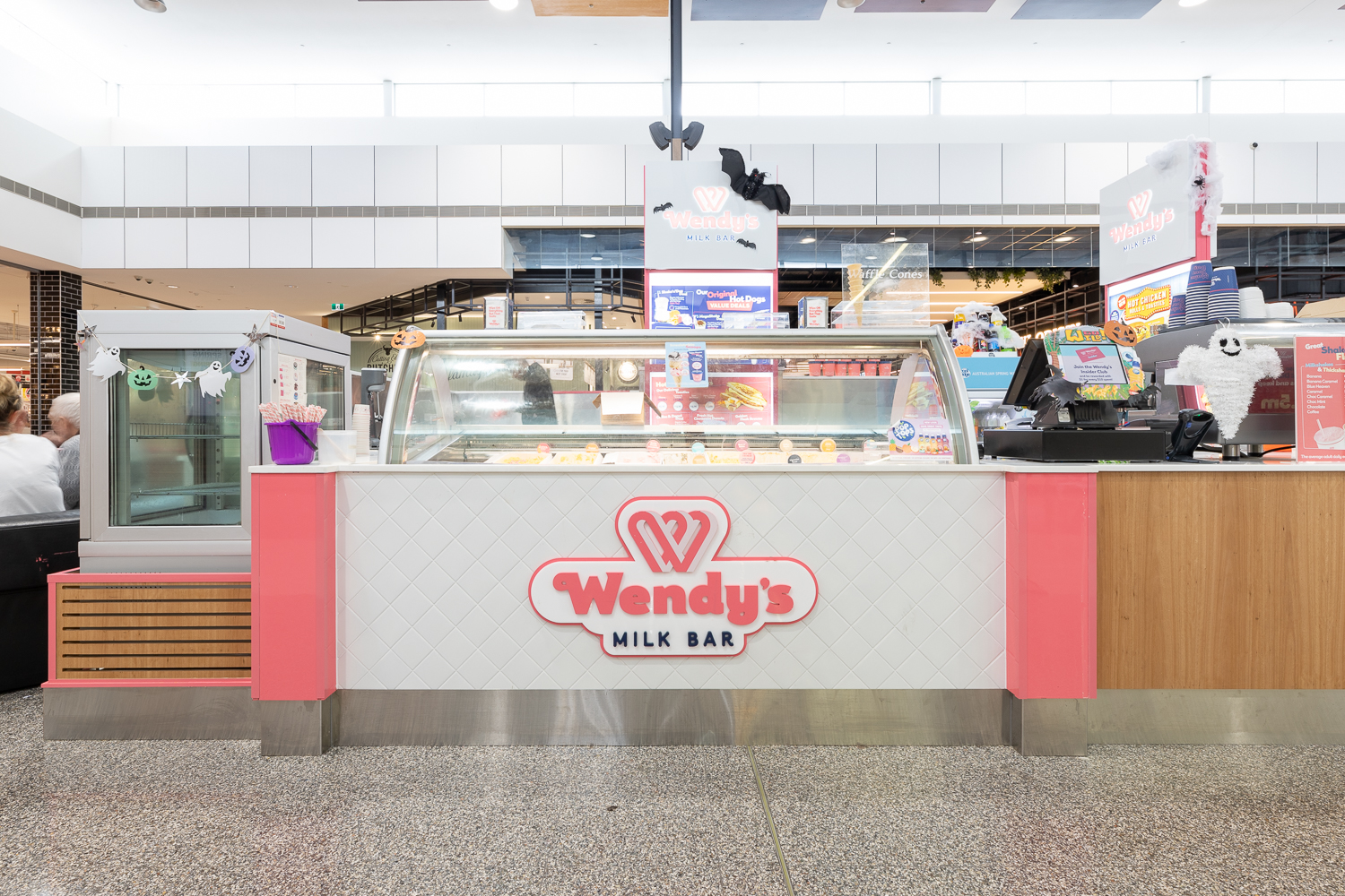 Vibrant ice cream kiosk, tailored for brand identity